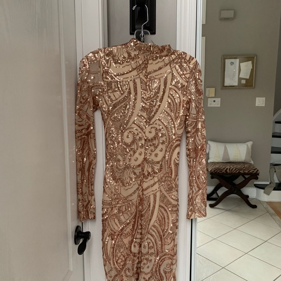 Blush rose gold party prom dress - Picture 3 of 3